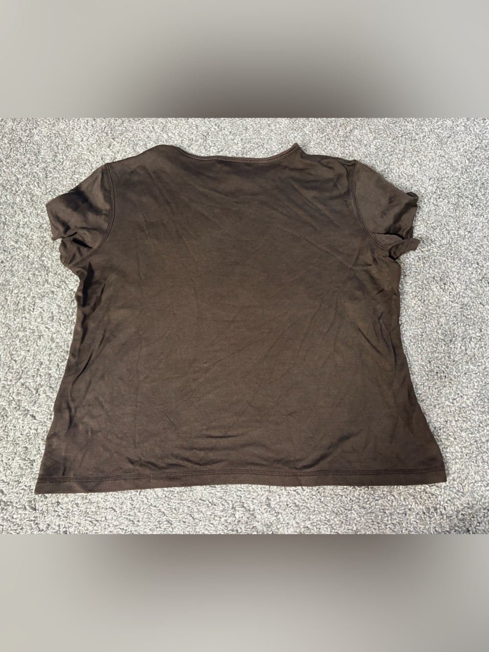 Lauren Ralph Lauren Brown Short-Sleeve wool/silk blend basic classic tee - Picture 2 of 6